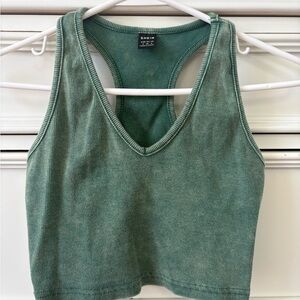 Shein Green Ribbed Tank Top